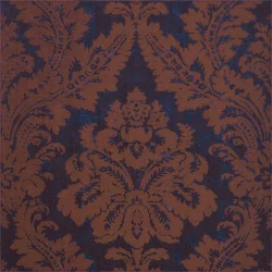 Thibaut ARGENTINA DAMASK wallpaper in Brown and Navy
