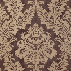 Thibaut ARGENTINA DAMASK wallpaper in Metallic on Dark Brown