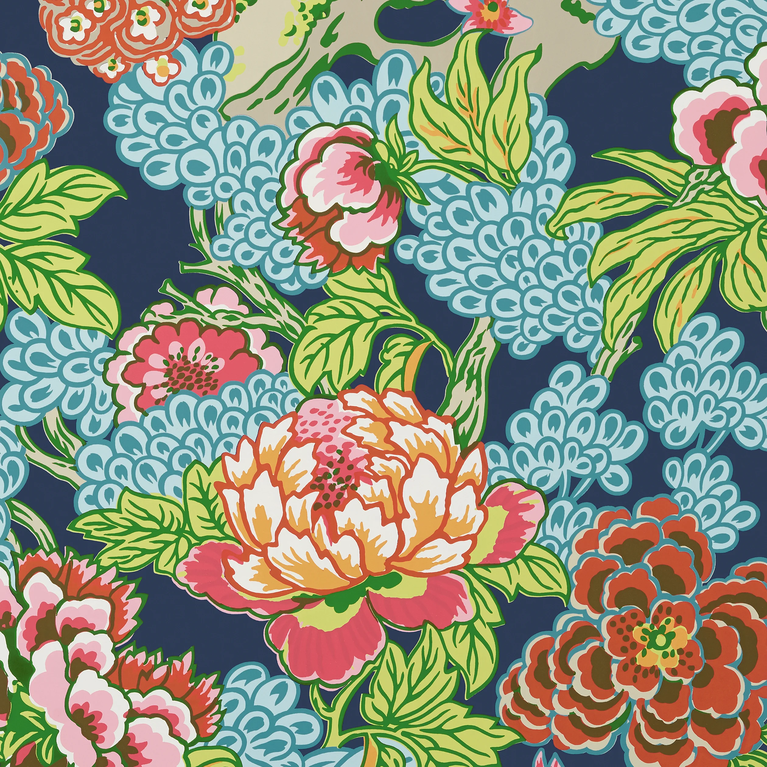 Thibaut HONSHU Wallpaper in Navy (T75488) Thibaut HONSHU wallpaper in Navy