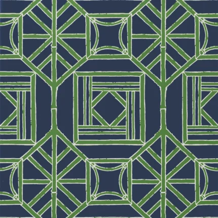 Thibaut SHOJI PANEL wallpaper in Navy and Green