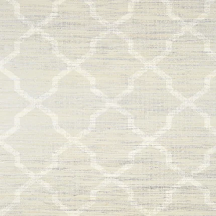 Thibaut CAROLYN TRELLIS wallpaper in Cream on Metallic