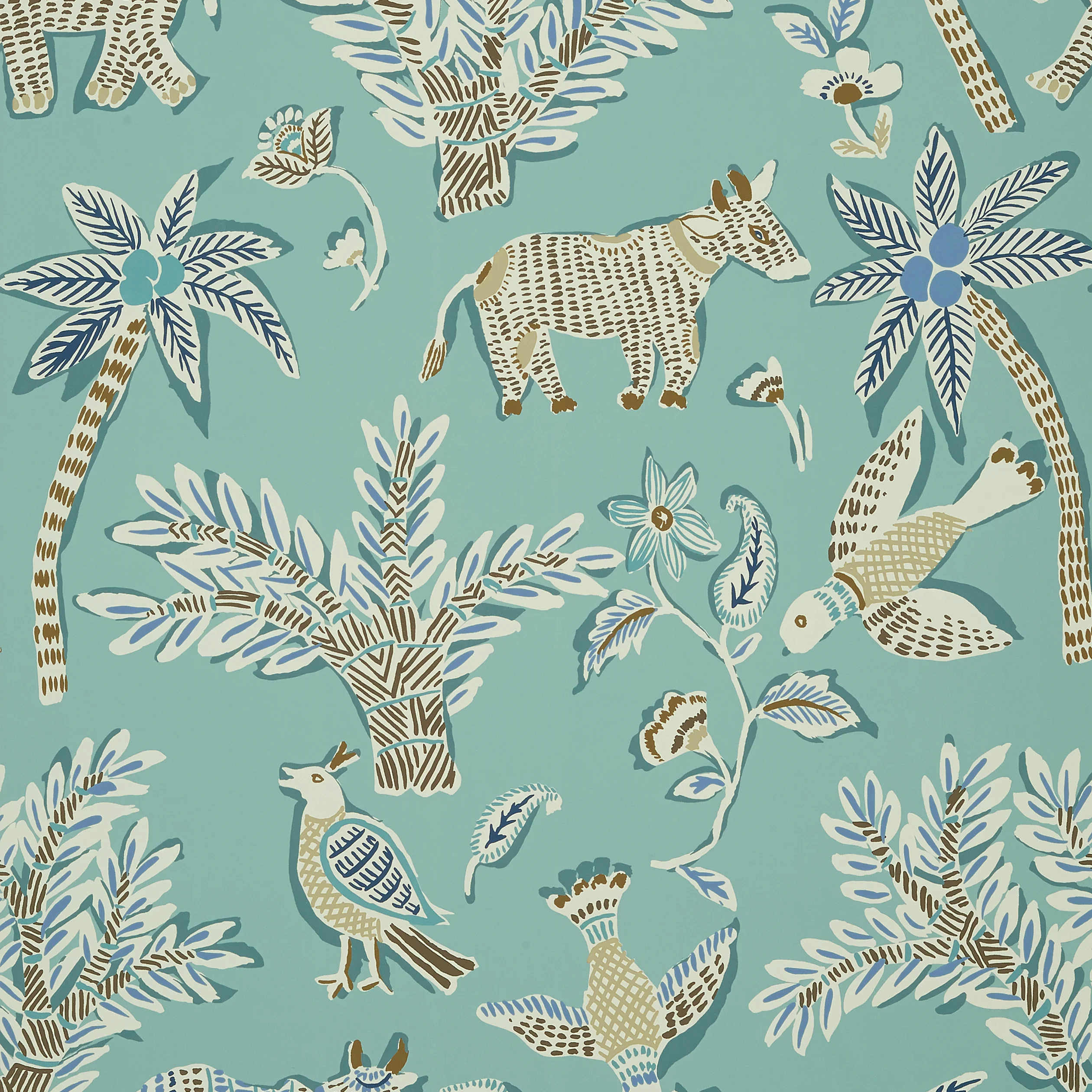 Thibaut GOA wallpaper in Teal