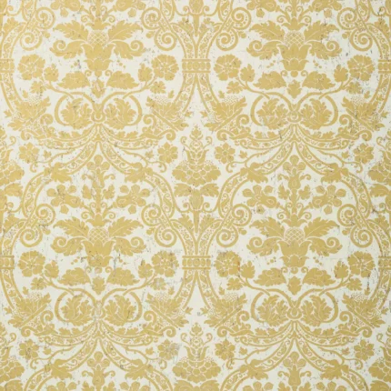 Thibaut CURTIS DAMASK wallpaper in Metallic Gold on White