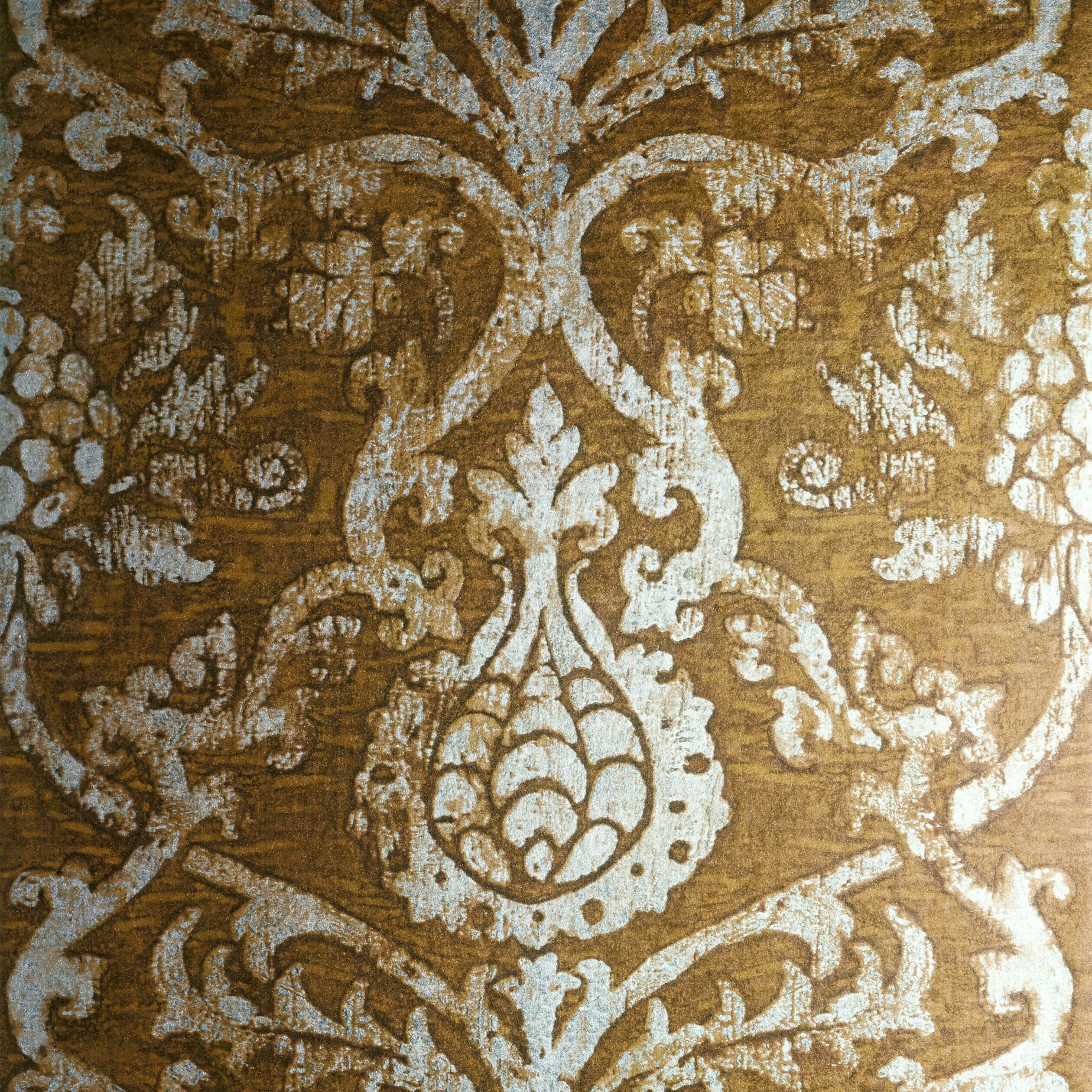 Thibaut PRAVATA DAMASK wallpaper in Sienna on Foil