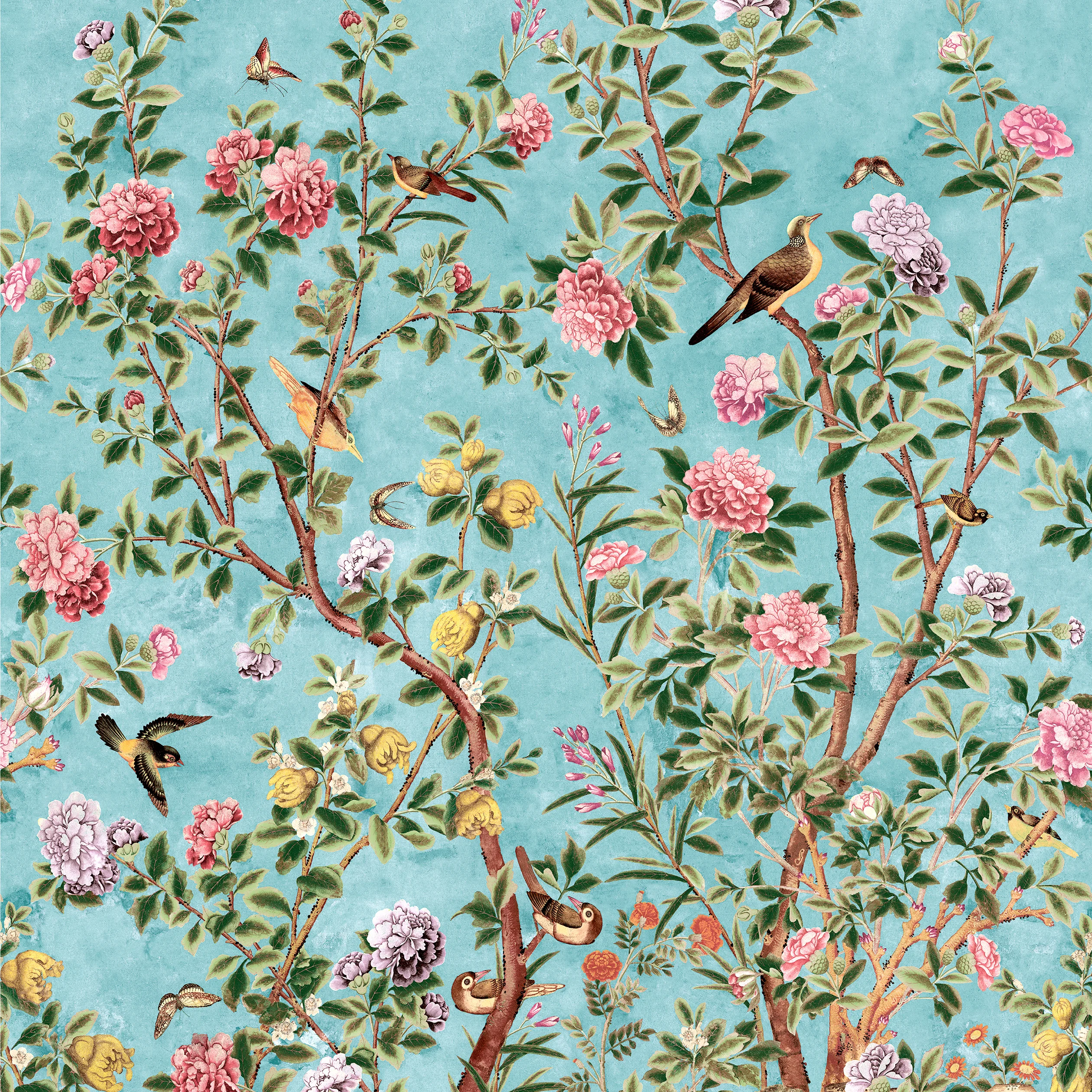 Thibaut JARDIN BLOOM MURAL Wallpaper in Turquoise (TM13668) Thibaut JARDIN BLOOM MURAL wallpaper in Turquoise
