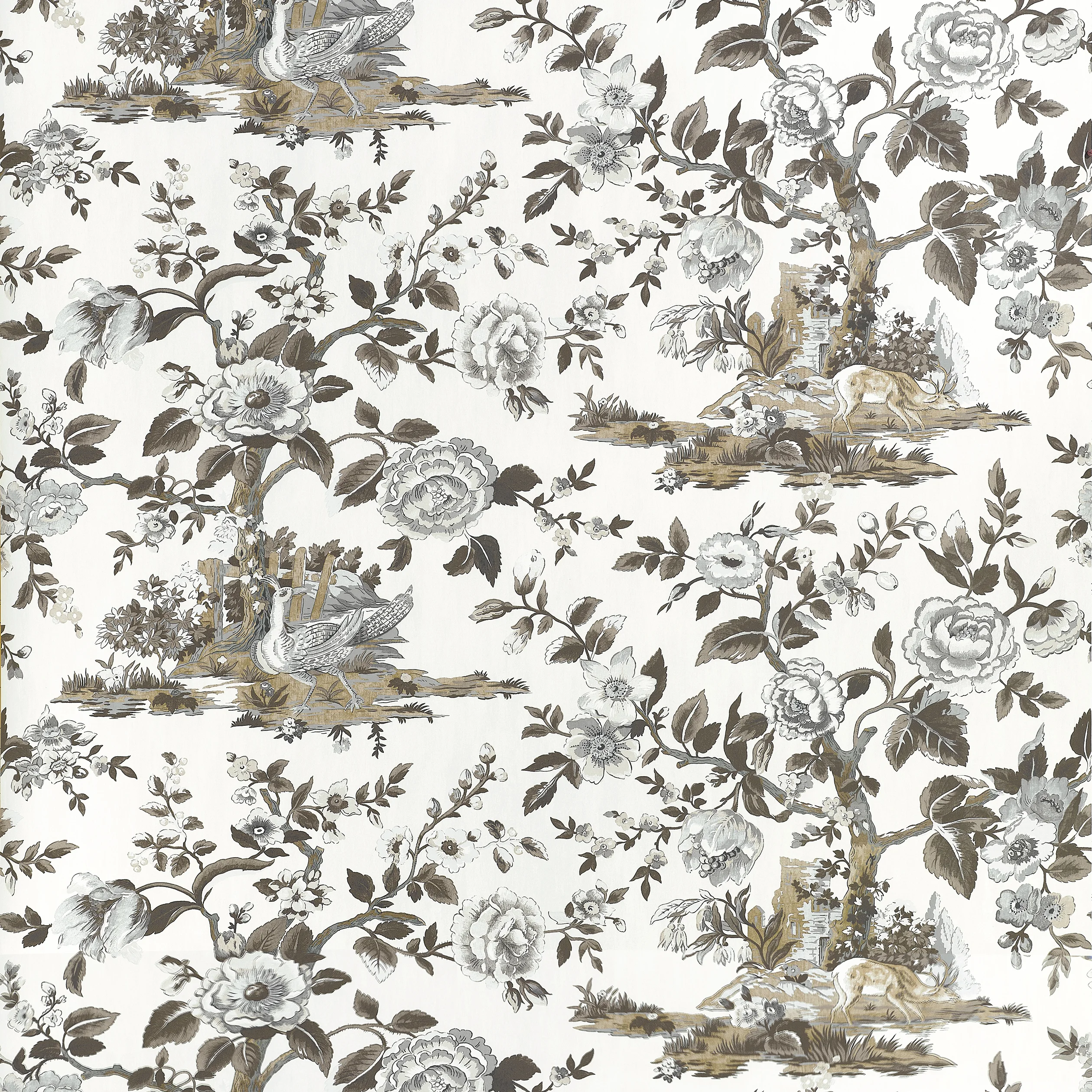 Thibaut FOREST LODGE Wallpaper in Brown and White (TWW10540) Thibaut FOREST LODGE wallpaper in Brown and White
