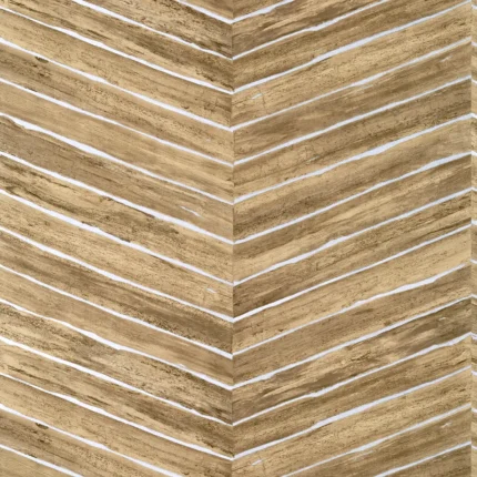 Thibaut WOOD HERRINGBONE WIDE WIDTH wallpaper in Natural on Metallic Silver