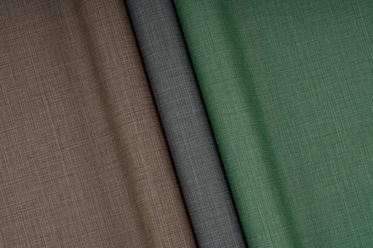 Adalyn Weave wallcovering, shown in Earthen, Mood, Forest