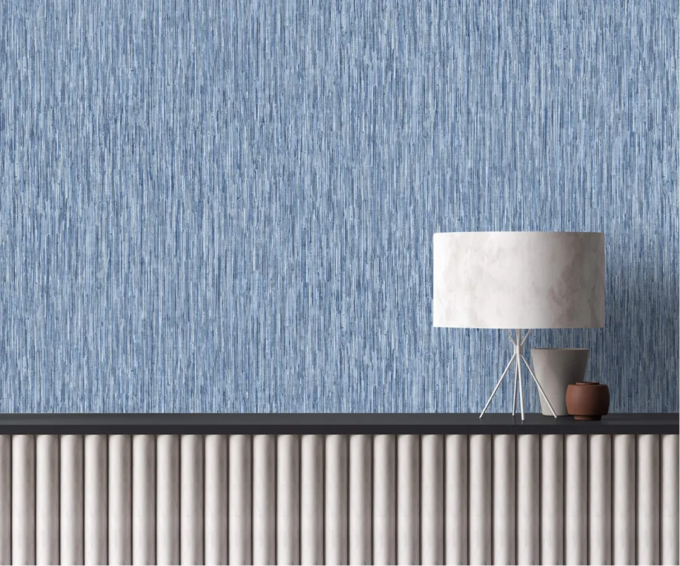 Astoria Accent wallcovering, shown in Indigo Organza