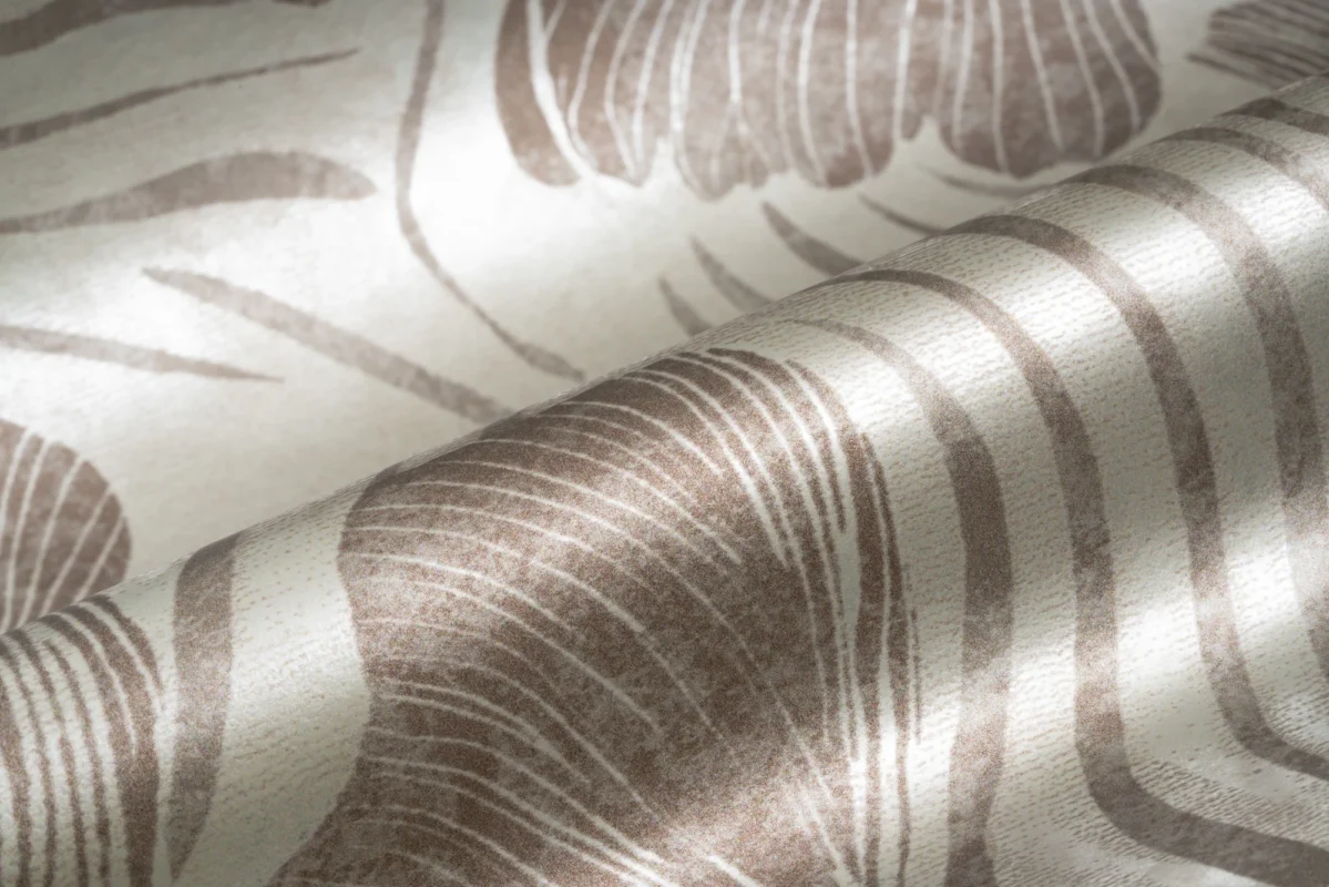 Bloomra wallcovering, shown in Mocha Floret