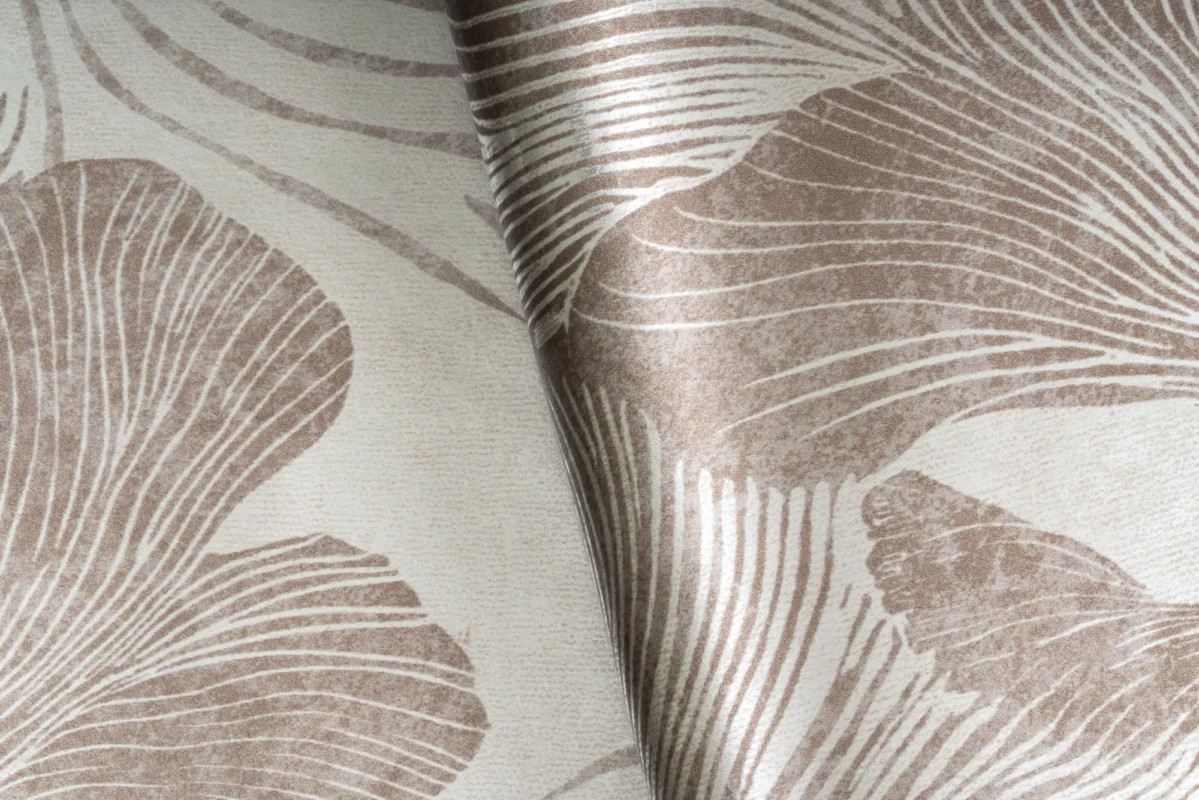 Bloomra wallcovering, shown in Mocha Floret