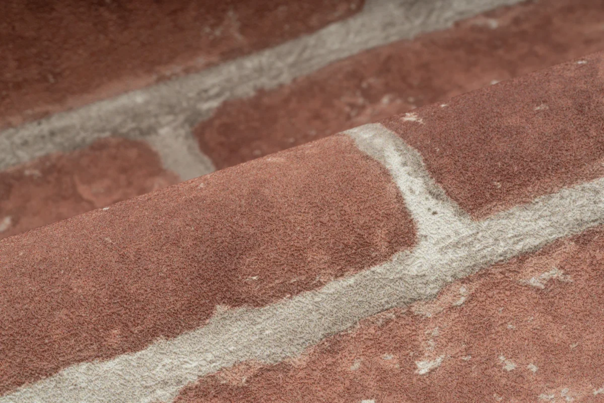 Cinder wallcovering, shown in Clay