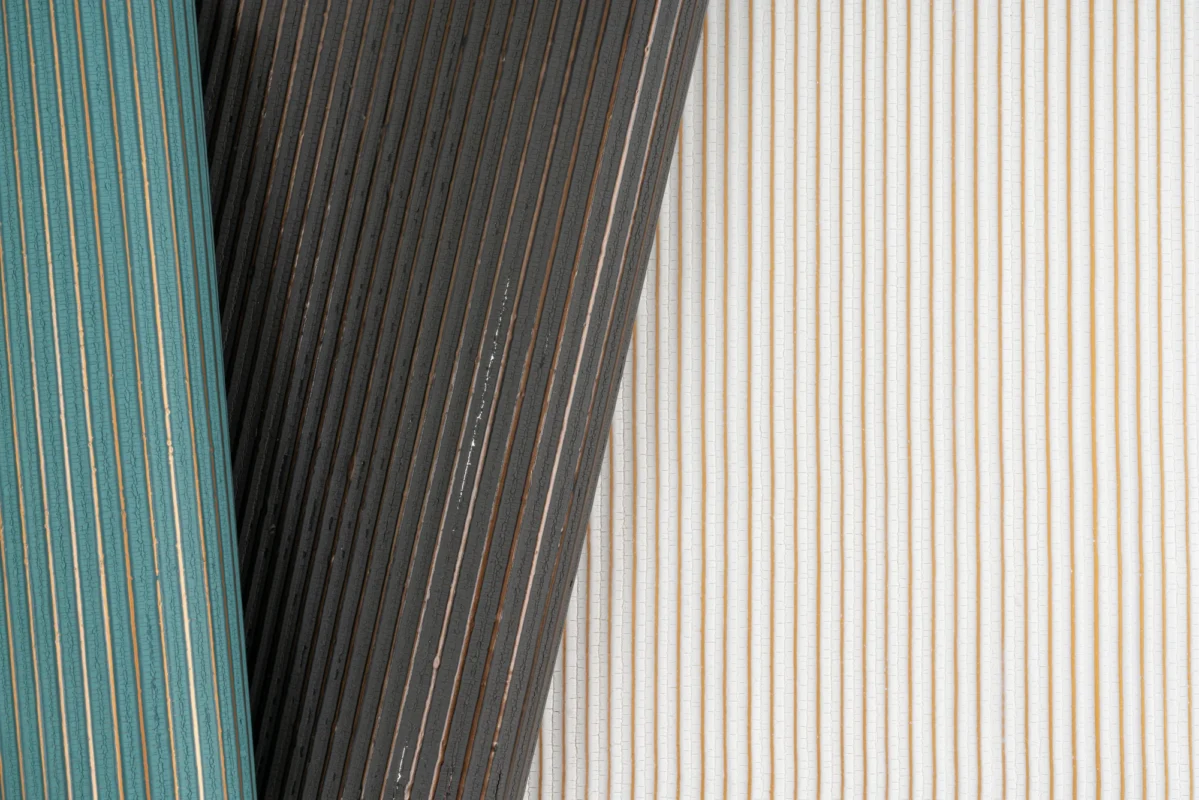 Column by Column wallcovering, shown in KS-HP05-04, KS-HP05-06, KS-HP05-07