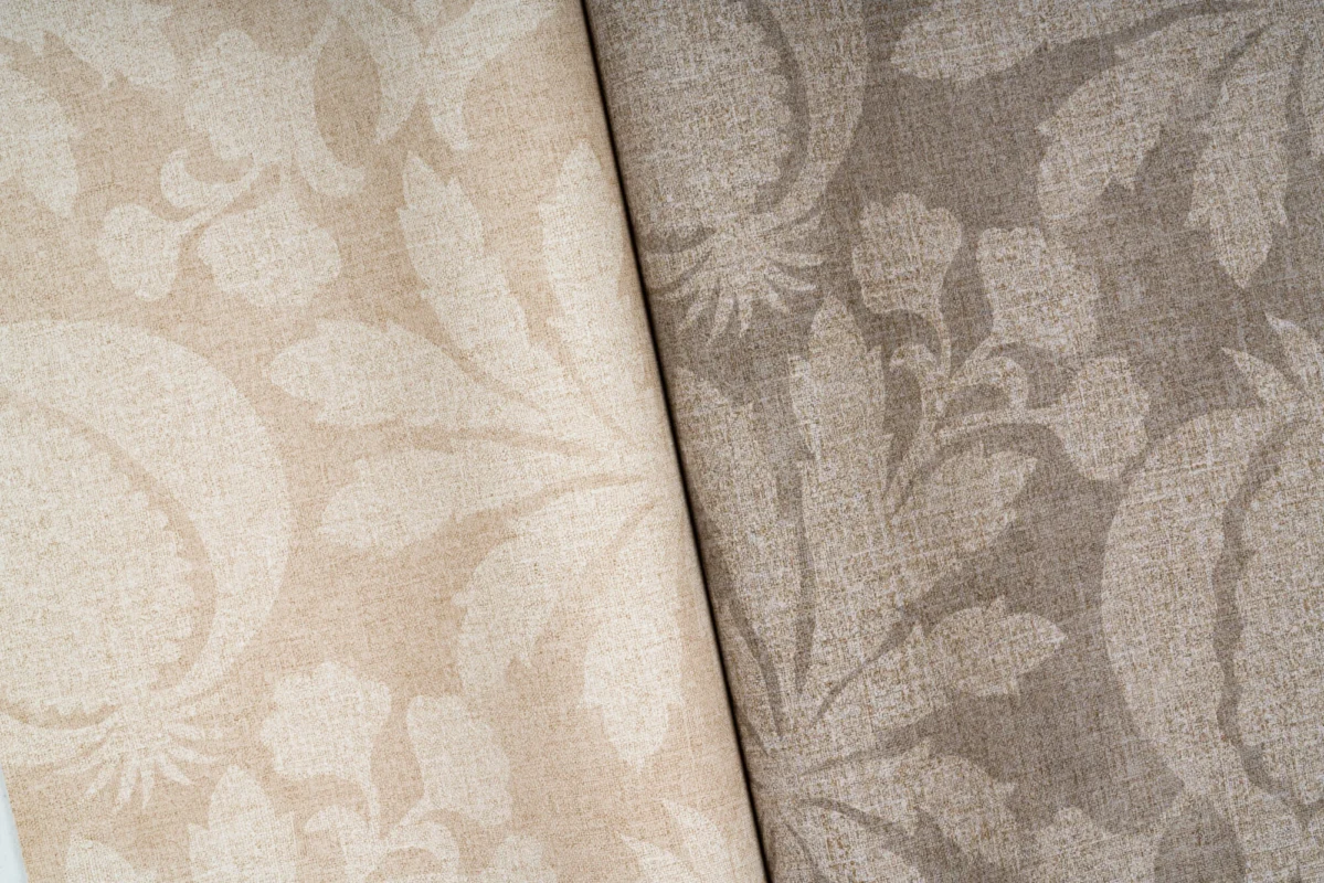 Florage wallcovering, shown in Honeyed, Hempen