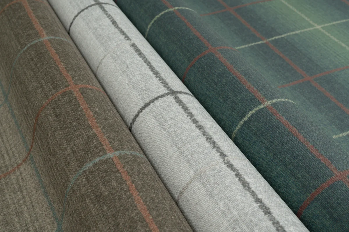 Hearth & Wool wallcovering, shown in Saddle, Ash, Alpine