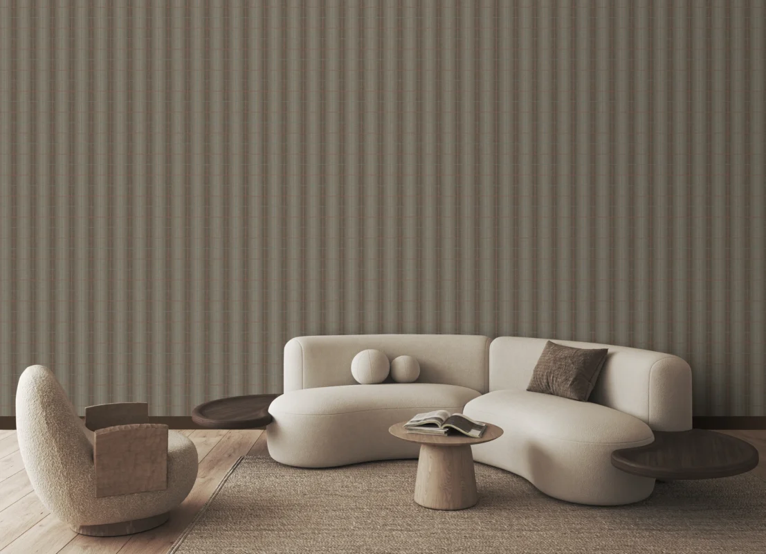 Hearth & Wool wallcovering, shown in Saddle