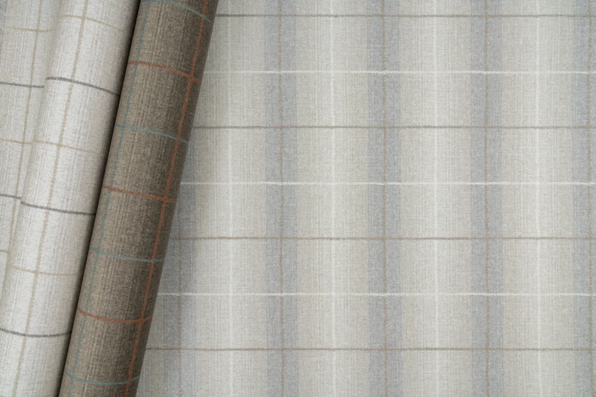 Hearth & Wool wallcovering, shown in Cobblestone, Saddle, Driftwood