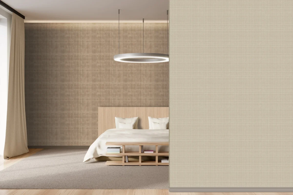 Highlander wallcovering, shown in Tweed