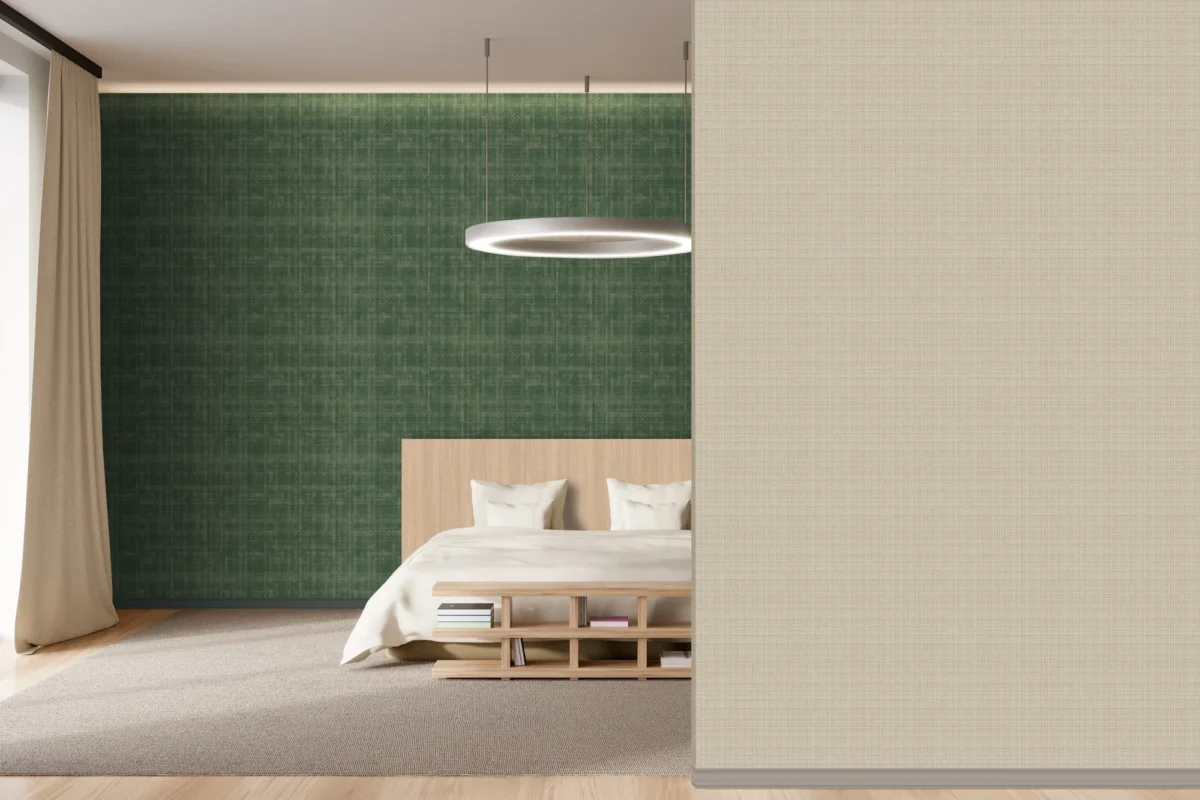 Highlander wallcovering, shown in Tweed