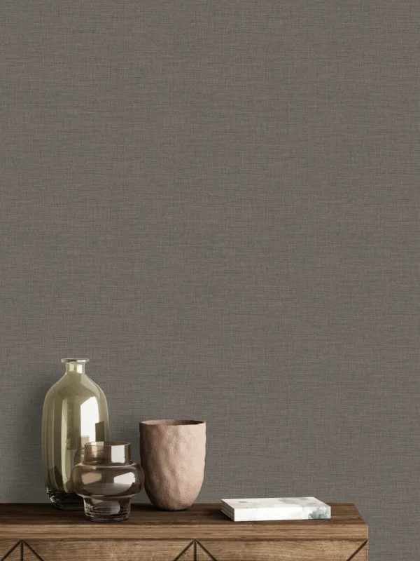 Market Street wallcovering, shown in Bronze Boucle