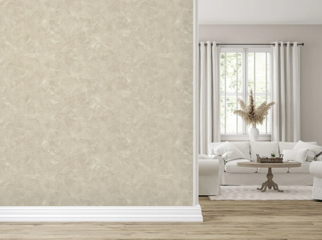 Marmorino wallcovering, shown in Avorio