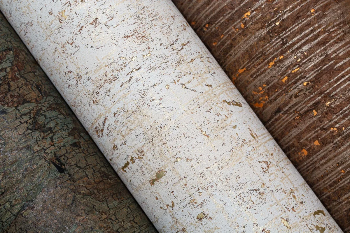 Molten Cork wallcovering, shown in TAK-CA02-01