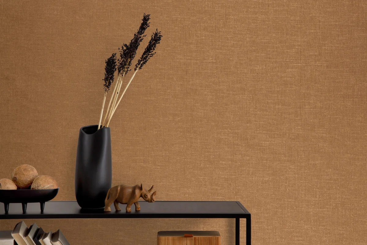Myralyn wallcovering, shown in Bronzed Sheen