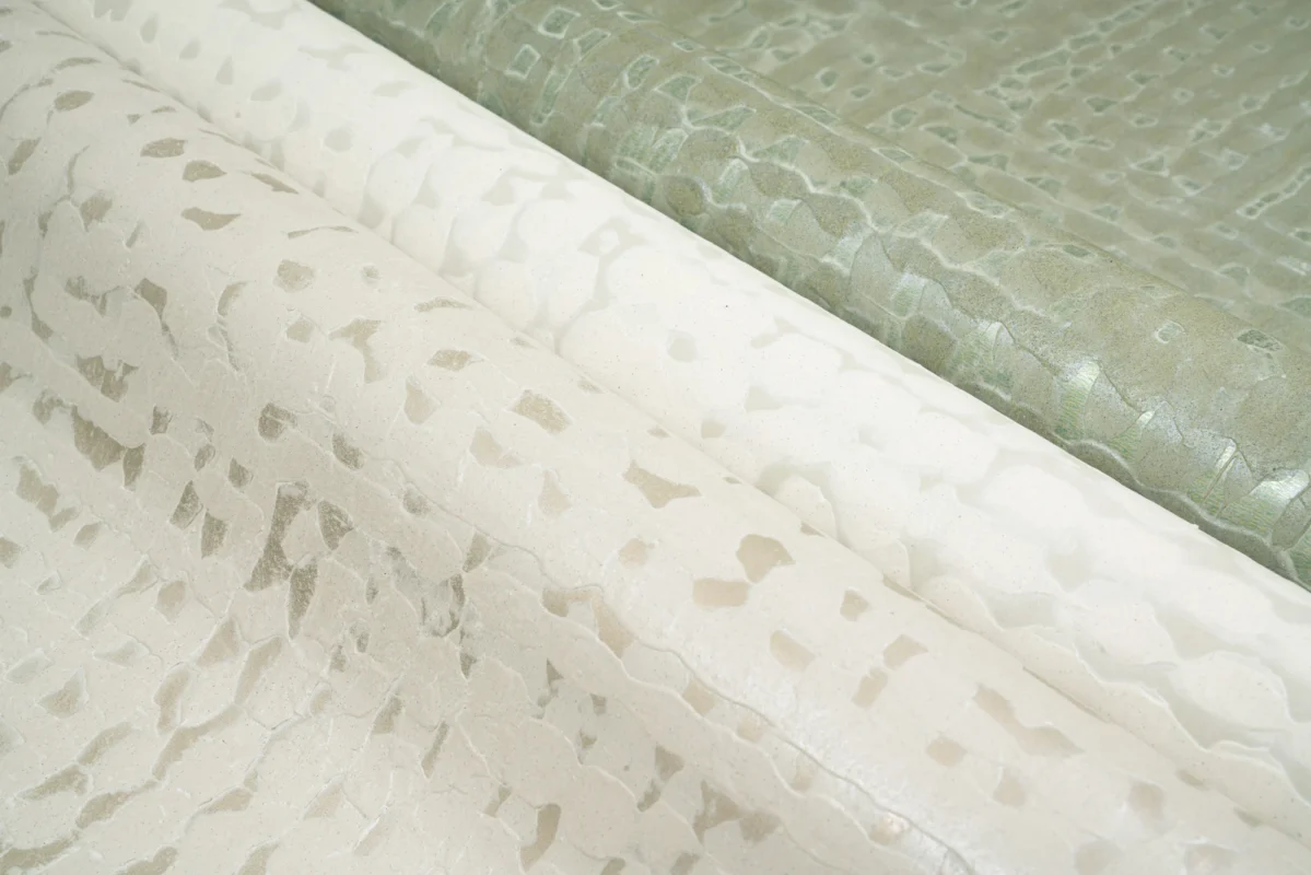 Row by Row wallcovering, shown in KS-HP06-04, KS-HP06-02, KS-HP06-03