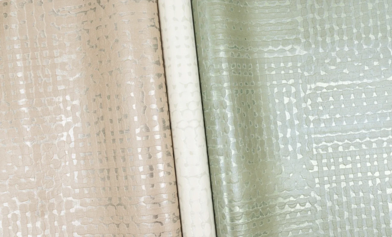 Row by Row wallcovering, shown in KS-HP06-06, KS-HP06-02, KS-HP06-03