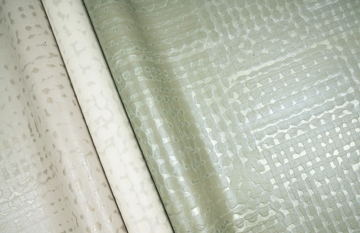 Row by Row wallcovering, shown in KS-HP06-04, KS-HP06-02, KS-HP06-03