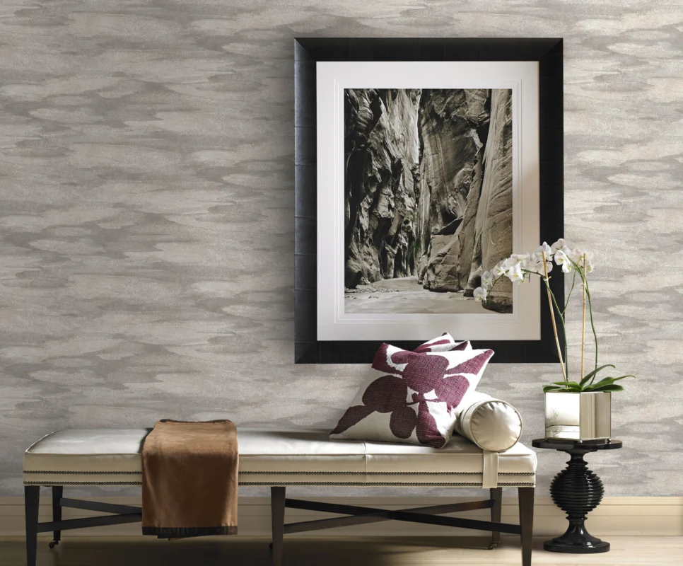 Sandscape wallcovering, shown in Major Grey