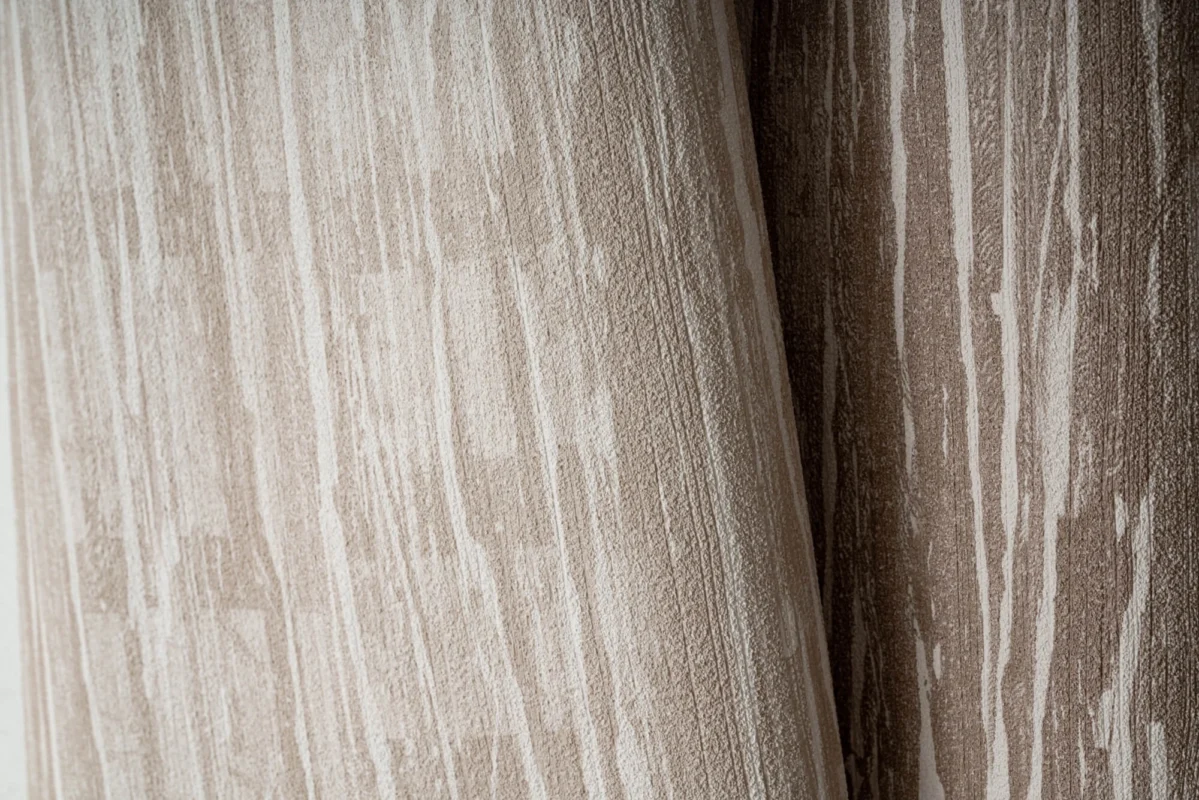 Streamline wallcovering, shown in Sand, Almond