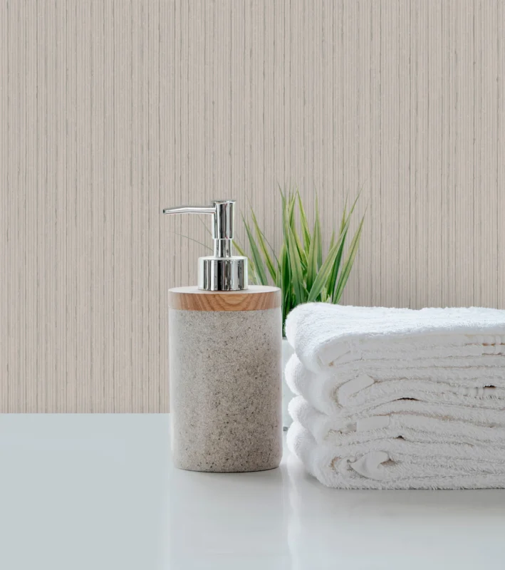 Threaded wallcovering, shown in Ecru