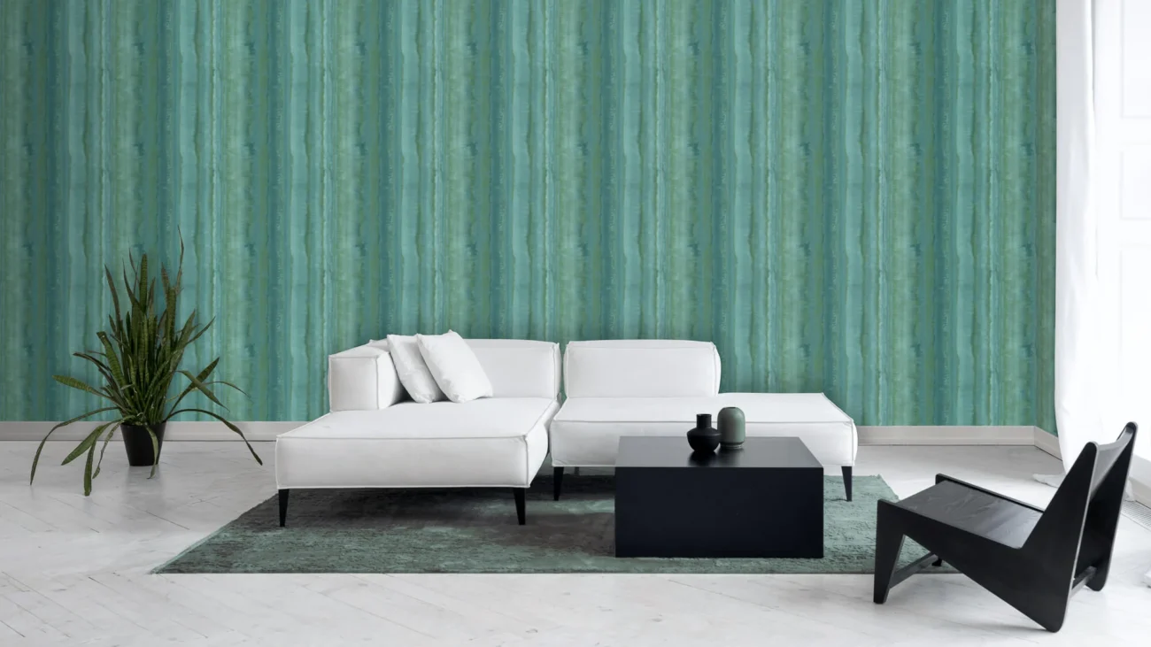 Whispering Waves wallcovering, shown in Greenland