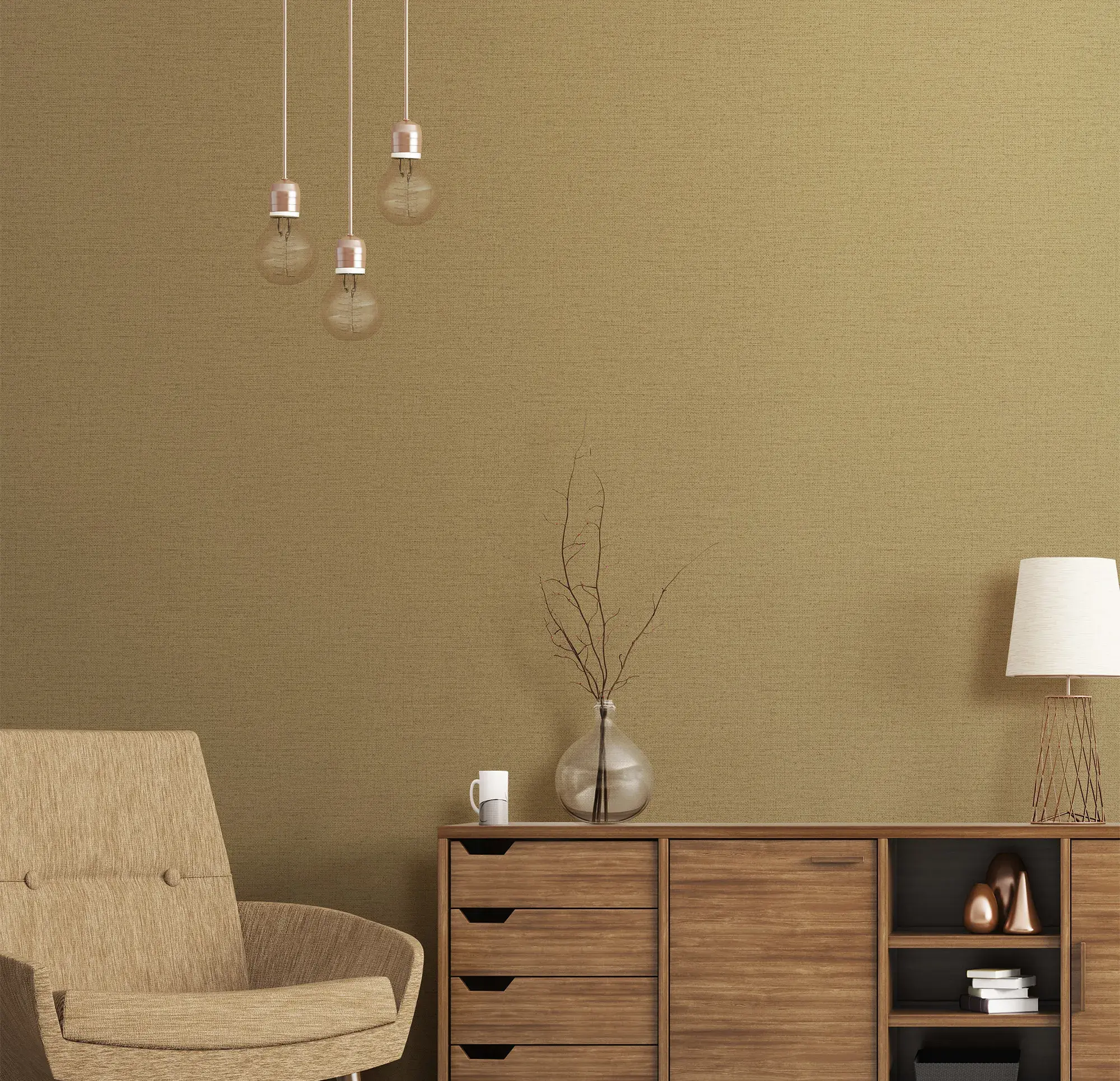 Tan Embossed Wallpaper – Warmth Reflection (3707-5)