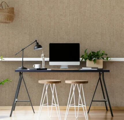 Beige Embossed Wallpaper – Wood Bark (3709-3)