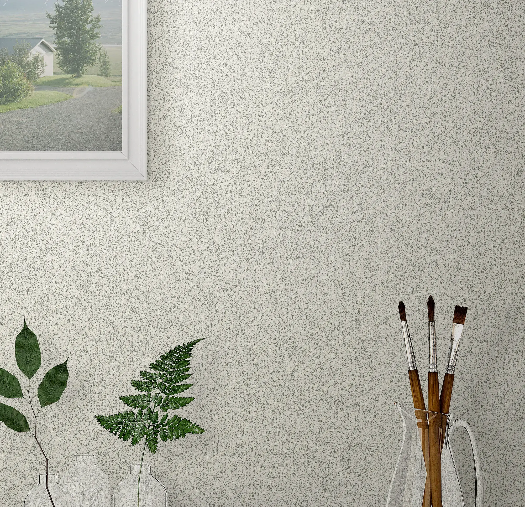 Beige Embossed Wallpaper – Mineral Glitter (3713-2)