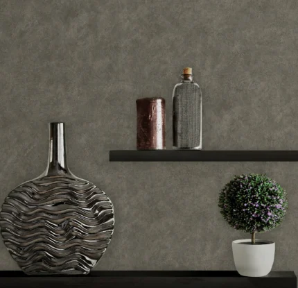 Gray Embossed Wallpaper – Metallic Neutral (3717-7)