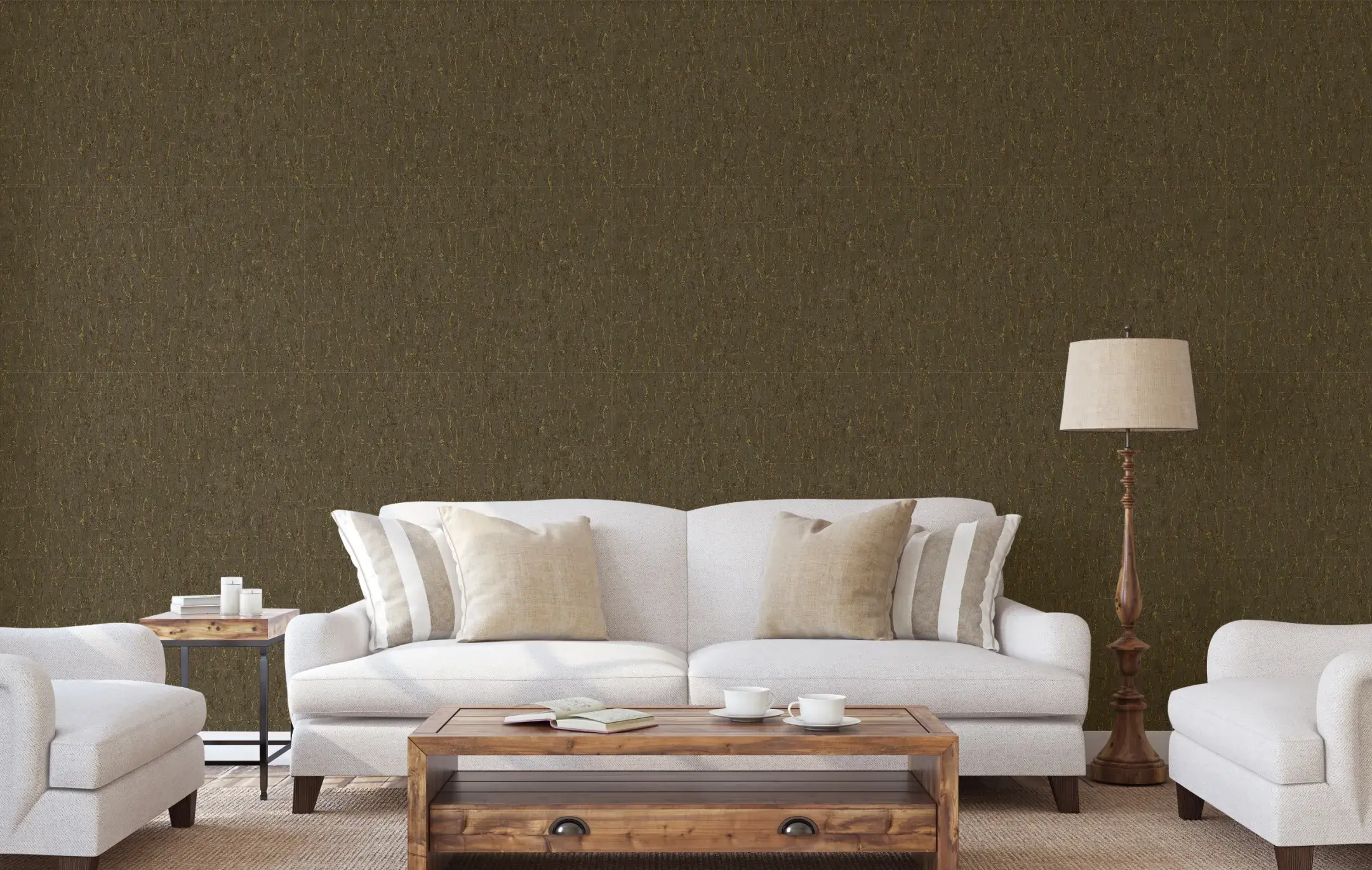 Brown Embossed Wallpaper – Rustic Elegance (4701-10)