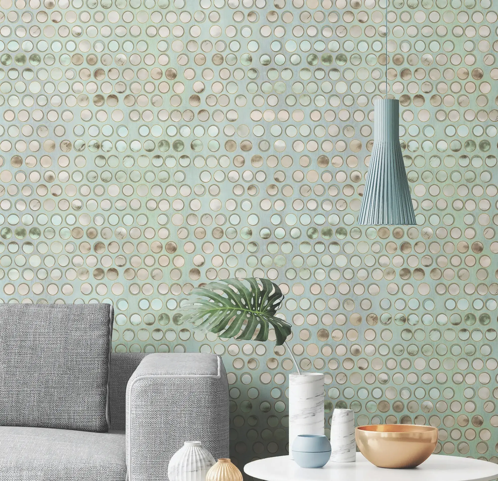 Turquoise Embossed Wallpaper – Textured Richness (4706-2)