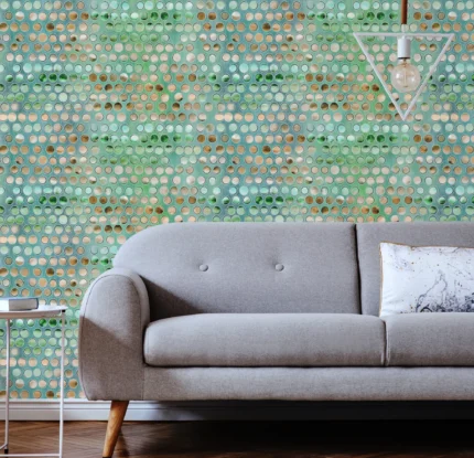 Green Embossed Wallpaper – Textured Luxury (4706-1)