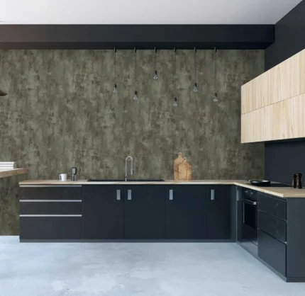 Gray Embossed Wallpaper – Metallic Accents (4707-7)