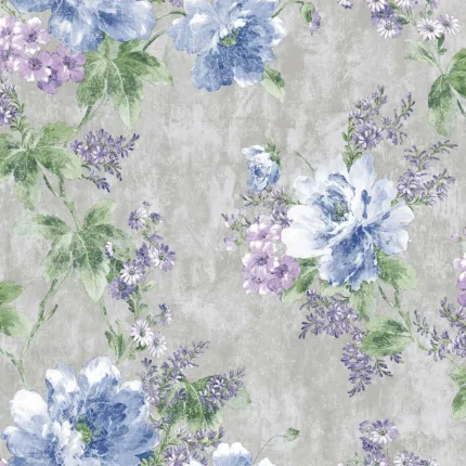 Gray Embossed Indigo Adawall Wallpaper 4708-3