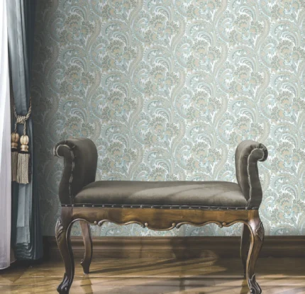 Teal Embossed Wallpaper – Timeless Elegance (4711-1)
