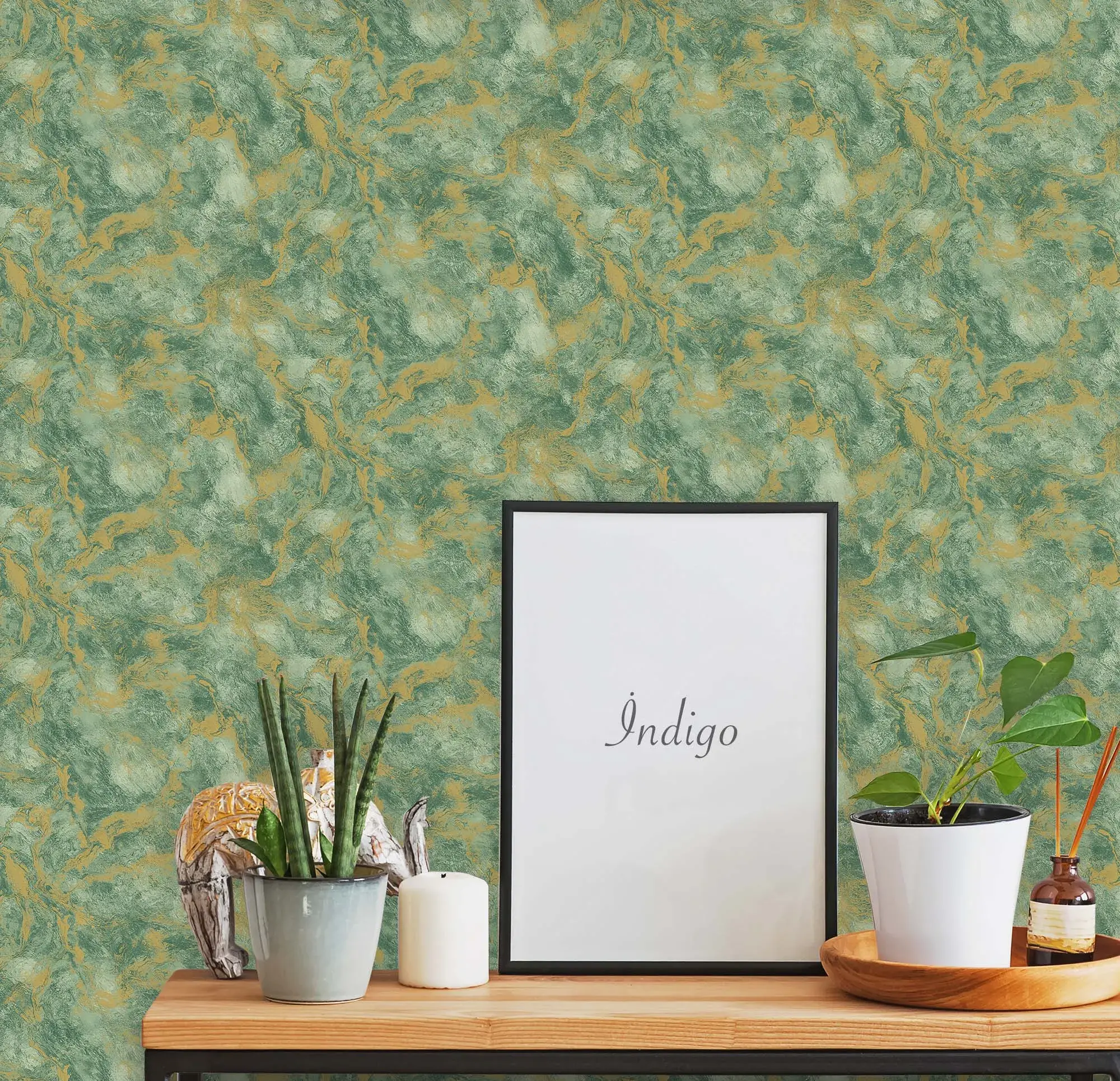 Green Embossed Wallpaper – Metallic Rusted (4712-3) Green Embossed Wallpaper – Metallic Rusted (4712-3)