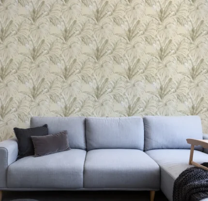 Beige Embossed Wallpaper – Botanical Textures (4714-1)