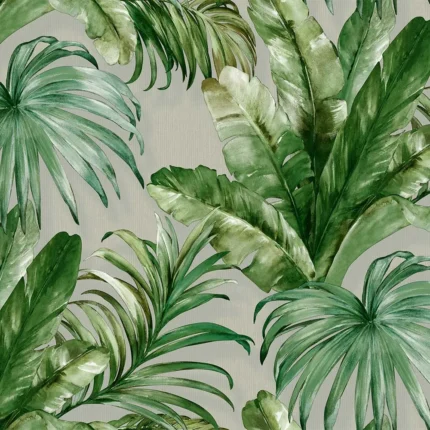Green Embossed Wallpaper – Botanical Leaf (4714-3)