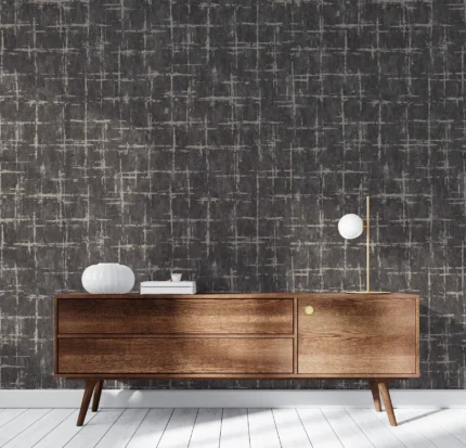 Gray Embossed Wallpaper – 3D Geometric (7813-6)