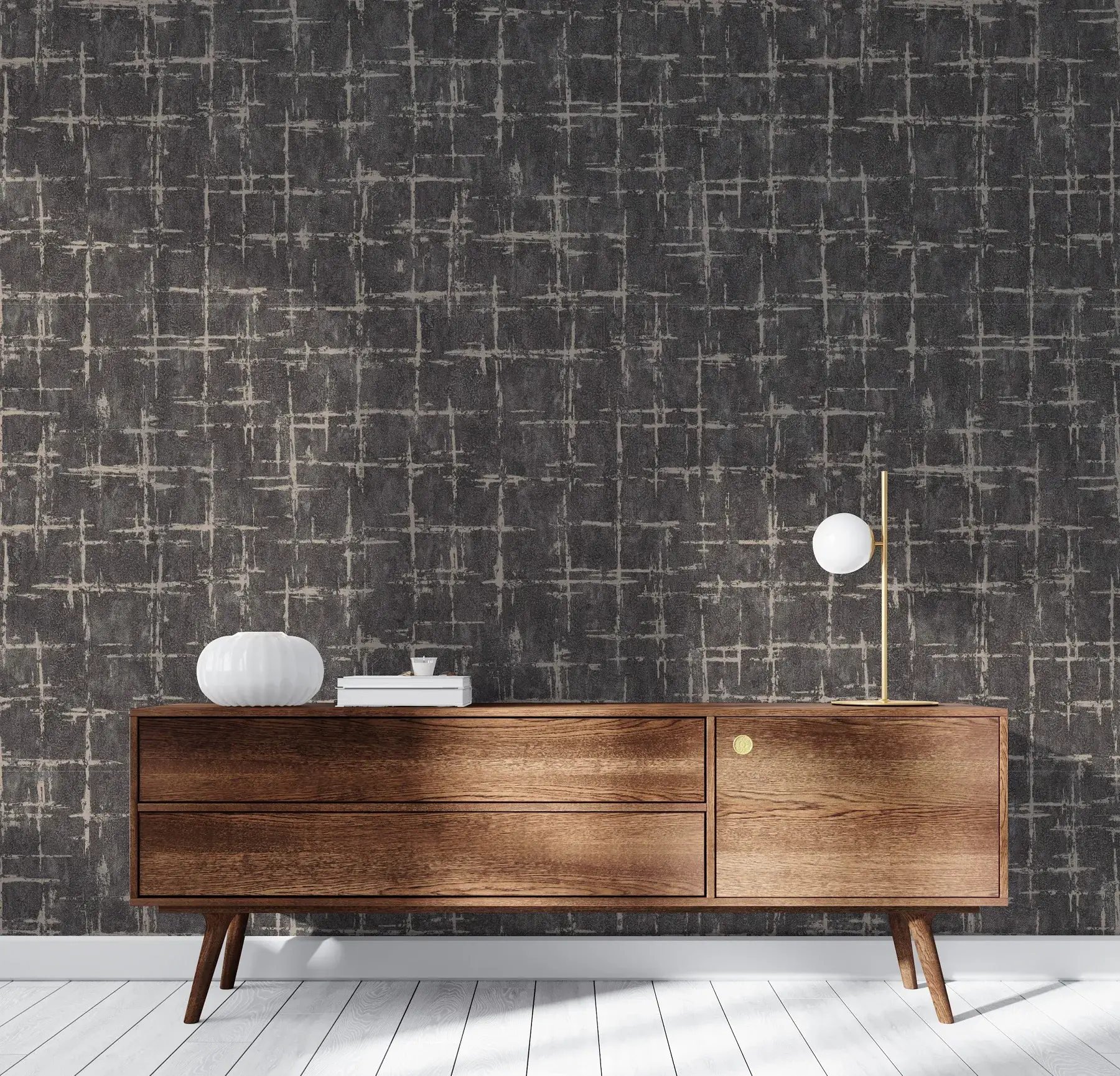 Gray Embossed Wallpaper – 3D Geometric (7813-6) Gray Embossed Wallpaper – 3D Geometric (7813-6)