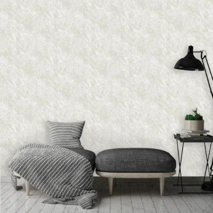White Embossed Wallpaper – Industrial Metallic (9906-3)
